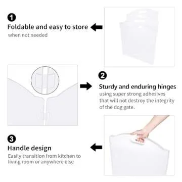 Dog Gate for The House, Clear Acrylic Pet Gate for Dogs, Freestanding Dog Gates for Doorways, Folding Free Standing Puppy Doggy Cat Fence for Inside, Dog Barriers for Home 4 Panel