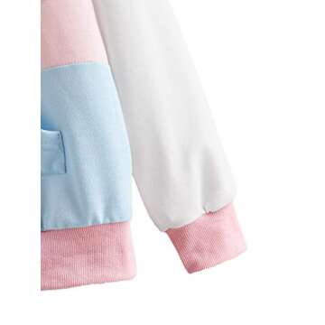 SweatyRocks Women's Color Block Hoodie with Pocket