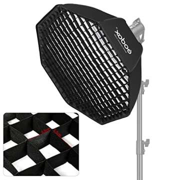 Godox SB-UE 37"/95cm Umbrella Octagon Softbox Reflector with Honeycomb Grid for Speedlight Flash (Bowens Mount)