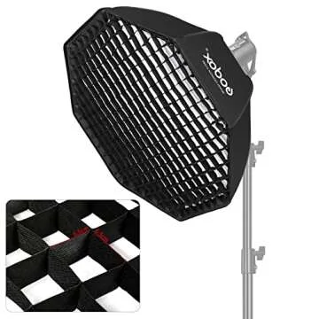 Godox SB-UE 37"/95cm Umbrella Octagon Softbox Reflector with Honeycomb Grid for Speedlight Flash (Bowens Mount)