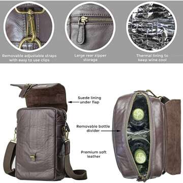 Insulated Wine Carrier Cooler Gift Bag for Women