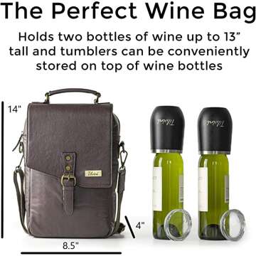 Insulated Wine Carrier Cooler Gift Bag for Women