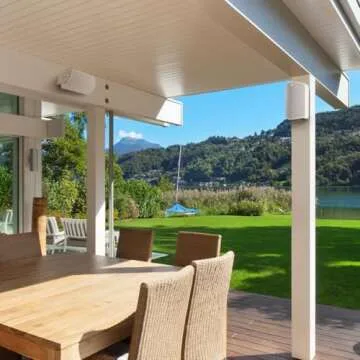 Polk Audio Atrium 6 Outdoor All-Weather Speakers with Bass Reflex Enclosure (Pair, White), Broad Sou...