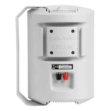 Polk Audio Atrium 6 Outdoor All-Weather Speakers with Bass Reflex Enclosure (Pair, White), Broad Sound Coverage, Speed-Lock Mounting System