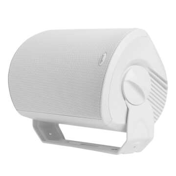 Polk Audio Atrium 6 Outdoor All-Weather Speakers with Bass Reflex Enclosure (Pair, White), Broad Sound Coverage, Speed-Lock Mounting System