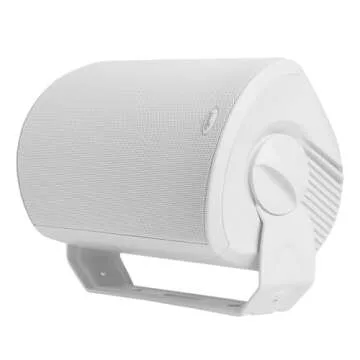 Polk Audio Atrium 6 Outdoor All-Weather Speakers with Bass Reflex Enclosure (Pair, White), Broad Sound Coverage, Speed-Lock Mounting System
