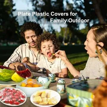 300PCS Bowl Covers Reusable, Plastic Bowl Covers for Bread Proofing with Elastic Clear Food Storage Covers for Leftover, Plastic Food Covers for Bowls for Family Outdoor Picnic (300-PCS)