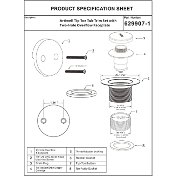 Elegant Champagne Bronze Tip-Toe Tub Trim Set