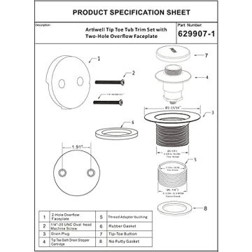 Elegant Champagne Bronze Tip-Toe Tub Trim Set