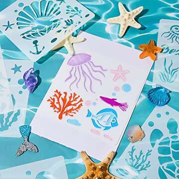 30 Sea Ocean Creatures Stencils for Creative Crafts
