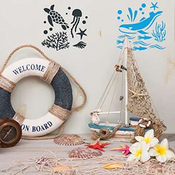 30 Sea Ocean Creatures Stencils for Creative Crafts