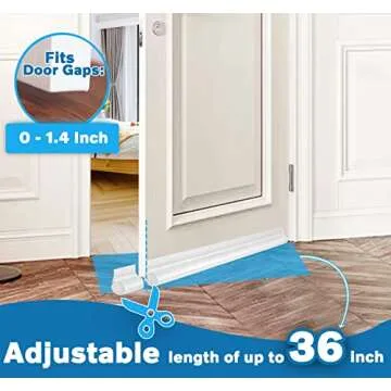 MAXTID Under Door Draft Stoppers 36 Inch White Door Draft Blocker Draft Stoppers for Bottom of Doors Seal Gap Reduce Wind/Breeze, Cold Air, Dust, Smoke, Door Seal Strips Sweeps