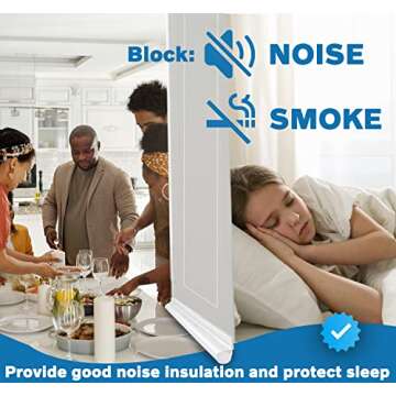 MAXTID Under Door Draft Stoppers 36 Inch White Door Draft Blocker Draft Stoppers for Bottom of Doors Seal Gap Reduce Wind/Breeze, Cold Air, Dust, Smoke, Door Seal Strips Sweeps