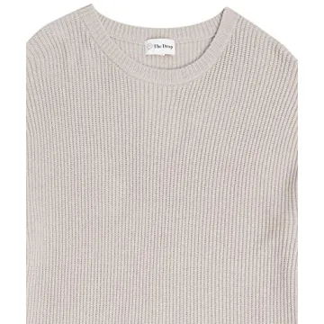 Alice Crewneck Back Slit Ribbed Pullover Sweater
