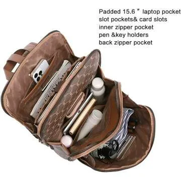 Women’s Large Leather Backpack Purse for Travel