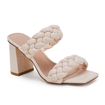 Stylish Syktkmx Women's Braided Heeled Sandals - Comfort & Elegance