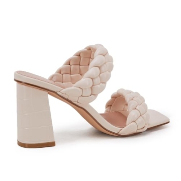 Syktkmx Women's Braided Heeled Sandals - Fashionable & Comfortable