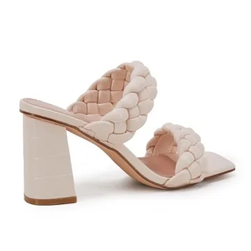 Syktkmx Women's Braided Heeled Sandals - Fashionable & Comfortable