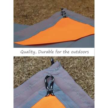 Orga'Neat Pocket Picnic Blanket, Sandproof Lightweight Pocket Camping Tarp, 55″x60″ Foldable & F...