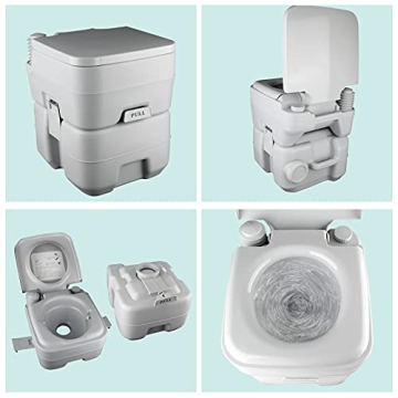 GOLDPAR 5.3 Gallon Portable Travel Toilet for RV Adventures