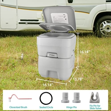 GOLDPAR 5.3 Gallon Portable Travel Toilet for RV Adventures