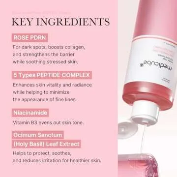 Medicube PDRN Pink Peptide Toner I Pink Glow Toner for Skin Boosting, Soothing and Calming, Uneven Skin Tone, Rose PDRN & Peptide & Niacinamide, Korean Skin Care (250ml / 8.45 fl. oz.)