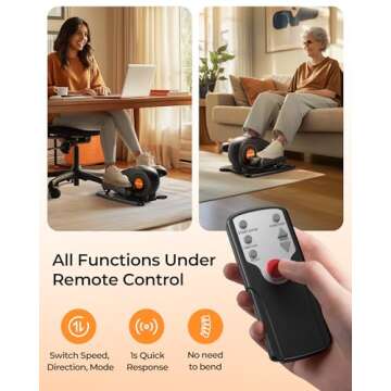 YOSUDA Under Desk Elliptical Electric,Ellipse Leg Exerciser for Seniors,Fully Assembled Seated Pedal Exerciser with Remote Control with Free Footstraps & 10 Adjustable Speeds