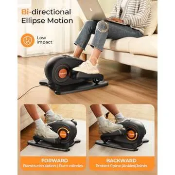 YOSUDA Under Desk Elliptical Electric,Ellipse Leg Exerciser for Seniors,Fully Assembled Seated Pedal Exerciser with Remote Control with Free Footstraps & 10 Adjustable Speeds