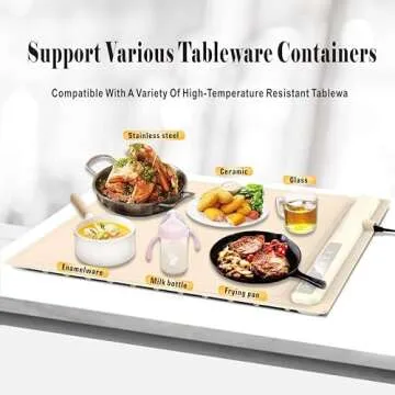 Portable Electric Warming Tray with Adjustable Temperature