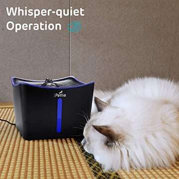 Ultra-Quiet iPettie Kamino Cat Water Fountain - 3L Capacity