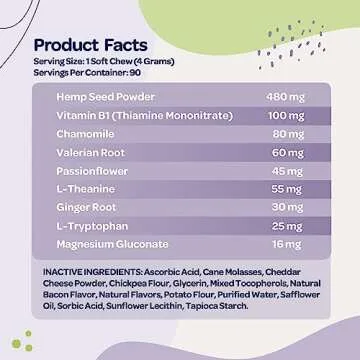 Hemp Calming Chews for Dogs | Herbal Dog Calming Chews for Anxiety from Normal and Occasional Stressors Including Separation Storms Grooming & Travel | NASC Certified & Made in the USA | 90 Chews