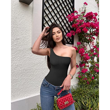 Stylish OQQ Women's One Shoulder Bodysuit for Any Occasion