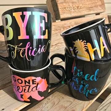 TECKWRAP Holographic Opal Craft Vinyl 12" x 12" 7 Sheets/Pack for Craft Cutters,Sign Plotters