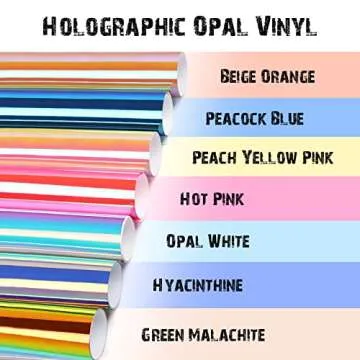 TECKWRAP Holographic Opal Craft Vinyl 12" x 12" 7 Sheets/Pack for Craft Cutters,Sign Plotters
