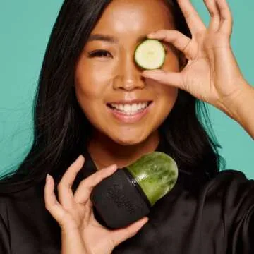 Contour Cube Original - Ice Roller for Sculpting & De-Puffing - Face Ice Roller & Massager with BPA-Free Silicone - Ice Mold for Face - Skin Care Tools for Daily Skincare (180ml) - Jet Black