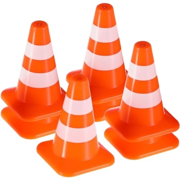 STOBOK Construction Cones 14pcs Miniature Road Cone Orange Mini Traffic Cones Toy Plastic Sign Road ...