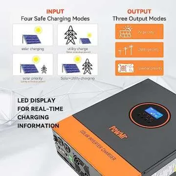 Solar Inverter 5000W 48V Off Grid Inverter 120VAC Pure Sine Wave Inverter Charger 48v Solar Inverter with MPPT Charger 5000W Inverter for Home, RV, Truck, Off-Grid,Lead-Acid/Lithium
