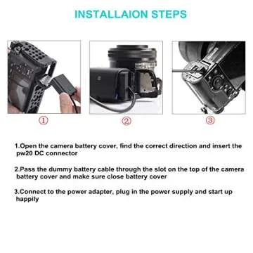 Tengdaxing AC-PW20 Dummy Battery Adapter for Sony Cameras