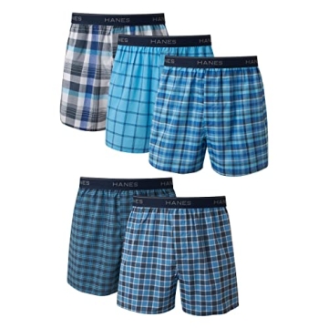 Hanes Men's Tagless Boxers - Exposed Waistband, Assorted Colors