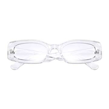 FEISEDY Retro Rectangle Sunglasses Women Men Vintage 90s Small Glasses Thick Narrow Fashion Y2K Plas...