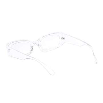 FEISEDY Retro Rectangle Sunglasses Women Men Vintage 90s Small Glasses Thick Narrow Fashion Y2K Plastic Glasses B2462