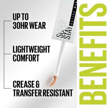 Maybelline Super Stay Liquid Concealer Makeup, Full Coverage Concealer, Up to 30 Hour Wear, Transfer Resistant, Natural Matte Finish, Oil-free, Available in 16 Shades, 22, 1 Count