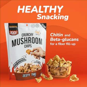 EVIL SNACKS Crunchy Mushroom Chips - Organic Vegan Snack
