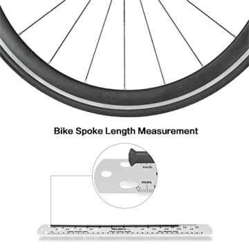 ALEOED Bike Spoke Length, Ball Bearing, Crank Cotter and Nipple Size Ruler Gauge Tool for MTB Road B...