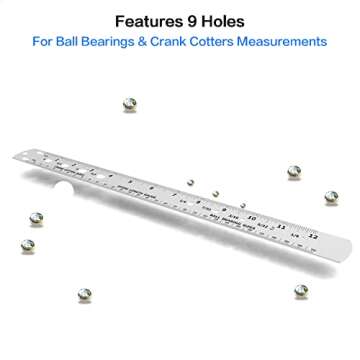 ALEOED Bike Spoke Length, Ball Bearing, Crank Cotter and Nipple Size Ruler Gauge Tool for MTB Road Bicycle Measuring