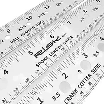 ALEOED Bike Spoke Length, Ball Bearing, Crank Cotter and Nipple Size Ruler Gauge Tool for MTB Road Bicycle Measuring