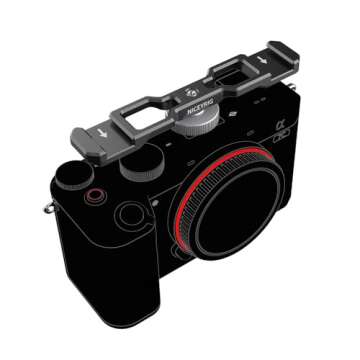 NICEYRIG Dual Cold Shoe Mount Flash LED Light Microphone Vlog Vlogging Extension Bracket with Shoe M...