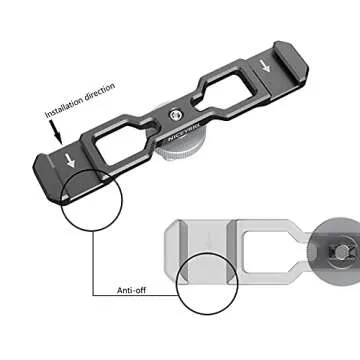 NICEYRIG Dual Cold Shoe Mount Flash LED Light Microphone Vlog Vlogging Extension Bracket with Shoe Mount 1/4 Thread Applicable for DSLR Camera Mini Tripod Monopod - 432