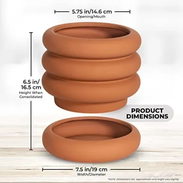 Boho Show Ceramic Planter - 6.5 Inch Matte Clay Pot