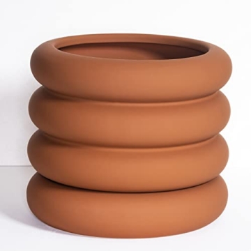 Boho Show Ceramic Planter - 6.5 Inch Matte Clay Pot